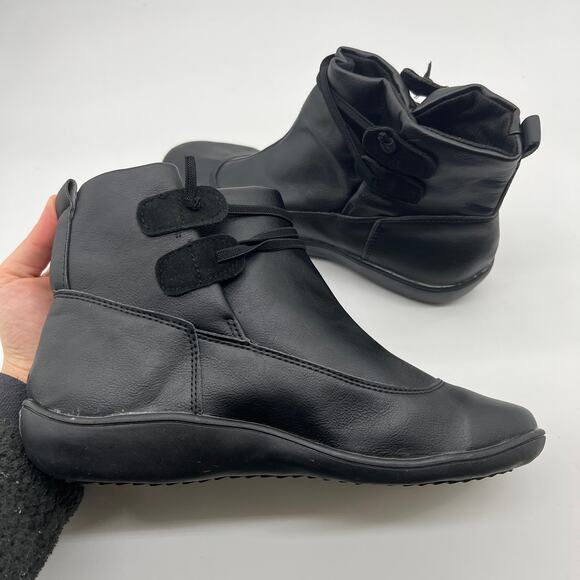 Ankle Boots Round Toe Casual Comfortable Lightweight Black Size 9US /40CN - Picture 6 of 12